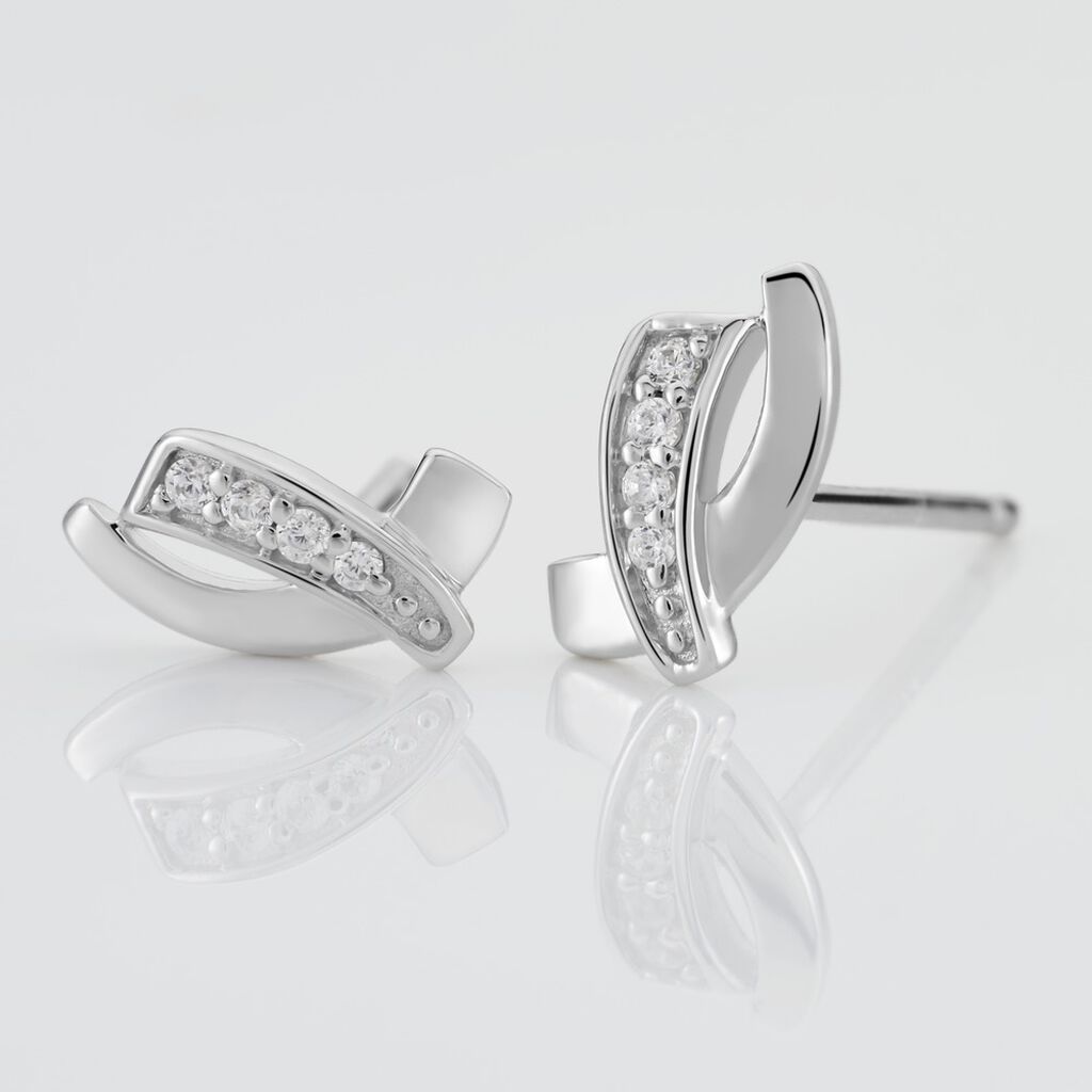 Damen Ohrstecker Silber 925 Zirkonia ---