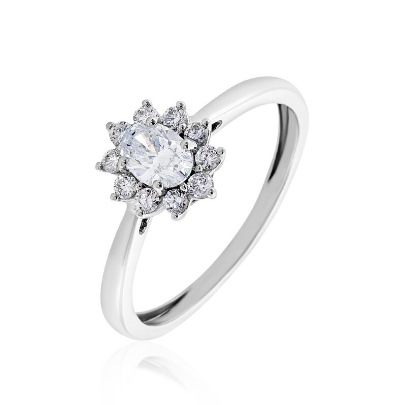 Bague Or Weiss Mysie Diamants Synthétiques - Spannringe Damen | OROVIVO