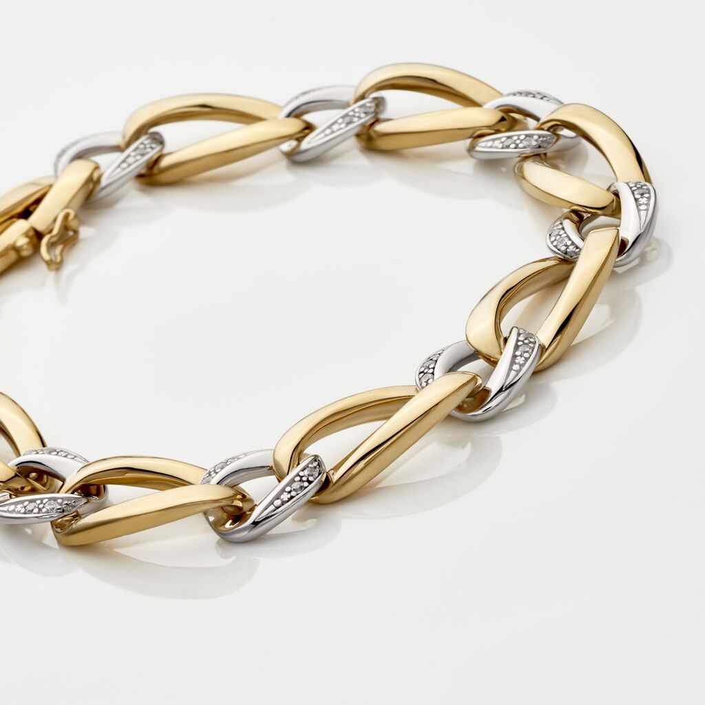 MILKA 1 Damen Armband Vergoldet Zirkonia Wei&szlig;