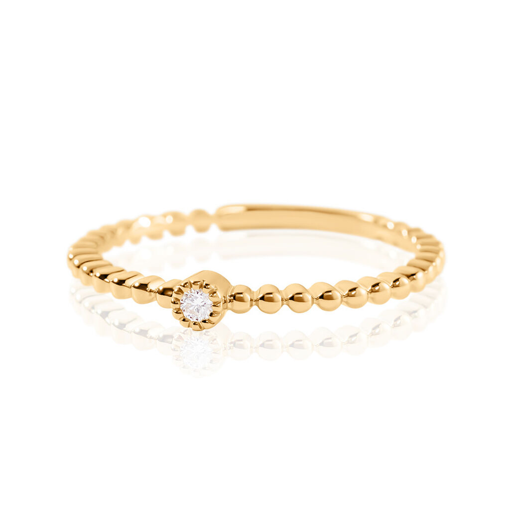 GIULIANA Damen Ring Gold 375 (9 Karat) Diamant Weiß 0,020 ct, Ring mit Stein