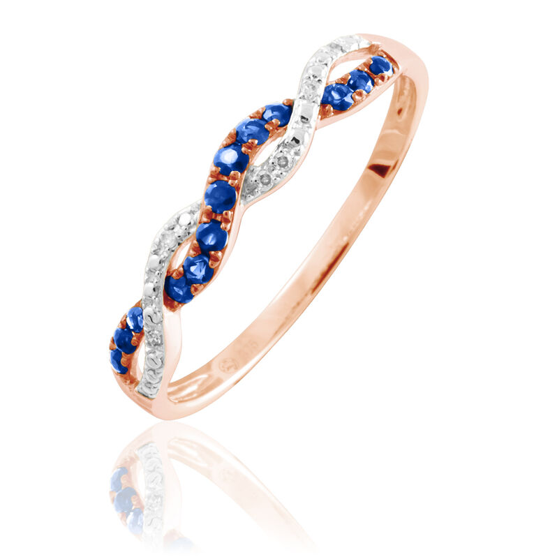 Bague Sofia Or Rose Saphir Et Diamant - Spannringe Damen | OROVIVO