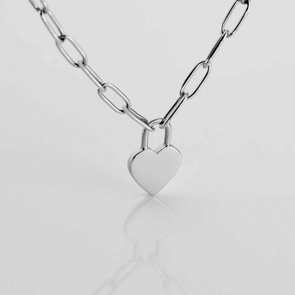 ROSALEE Damen Collier Edelstahl Herz B 4 mm