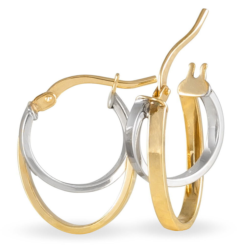 AUBREY VRILLEES 2 Damen Creolen Gold Bicolor 375 (9 Karat) - Creolen Damen | OROVIVO