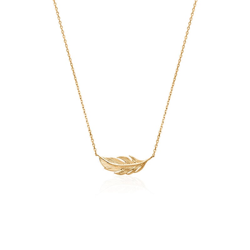 GIA Damen Collier Vergoldet Feder - Halsketten Damen | OROVIVO