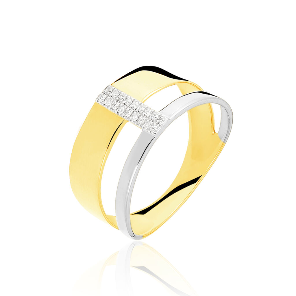 Bague Rainbow Or Bicolore Diamant - Spannringe Damen | OROVIVO