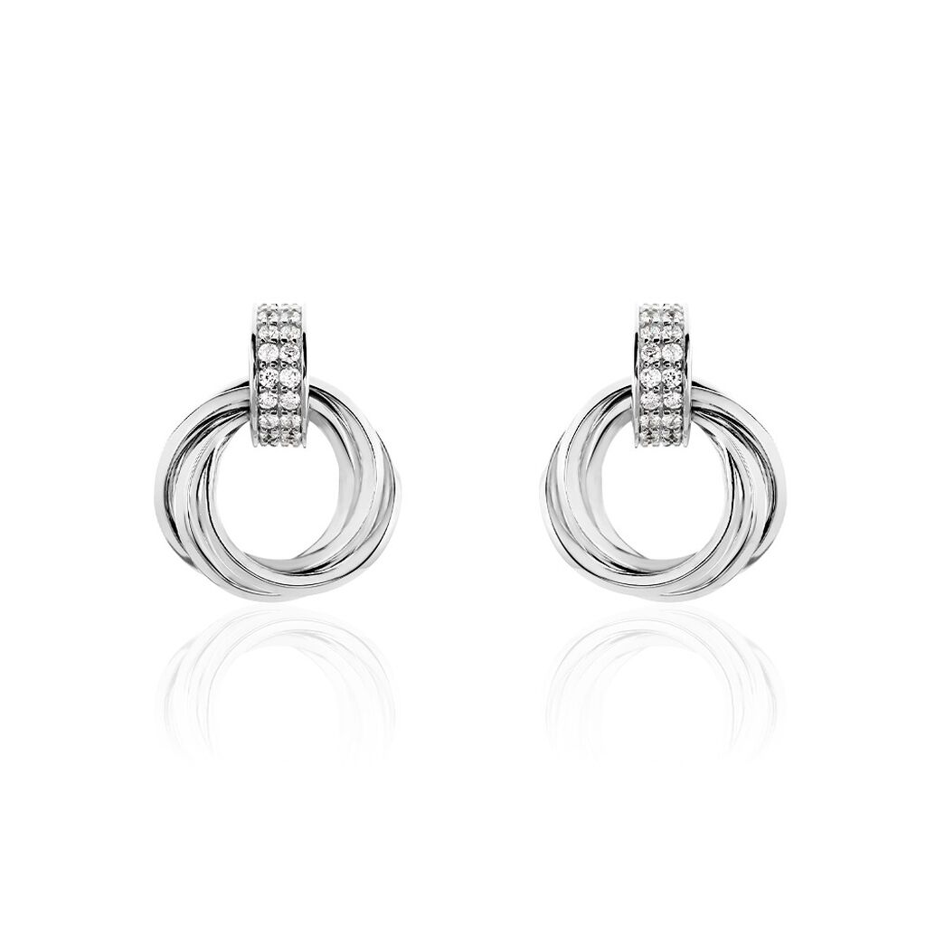 Damen Ohrstecker Silber 925 Zirkonia Kreis Nicole  - Ohrstecker Damen | OROVIVO