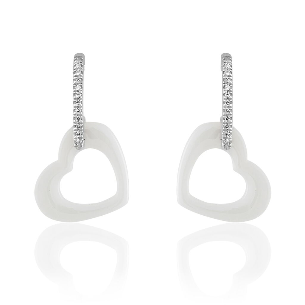 Boucles D'oreilles Pendantes Elodie Argent Oxyde Et Céramique - Spannringe Damen | OROVIVO