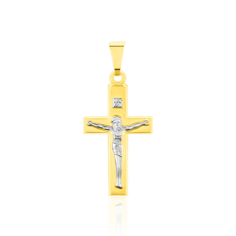 DAMIAN KREUZ 5 Unisex Anh&auml;nger Gold Bicolor 333 (8 Karat) Christus - Schmuckanh&auml;nger Unisex | OROVIVO