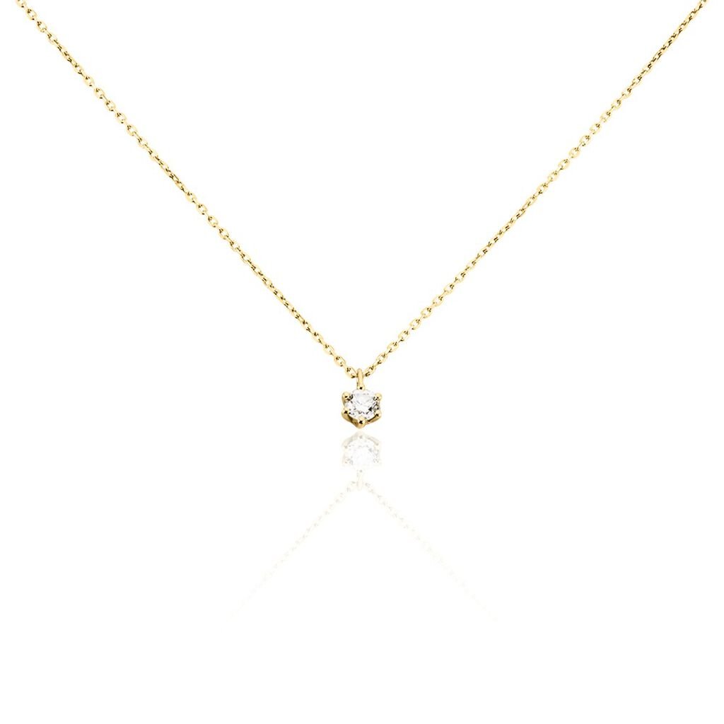 Monopoli Damen Collier Gold 750 (18 Karat) Diamant Weiß 0,26 ct, Collier mit Stein
