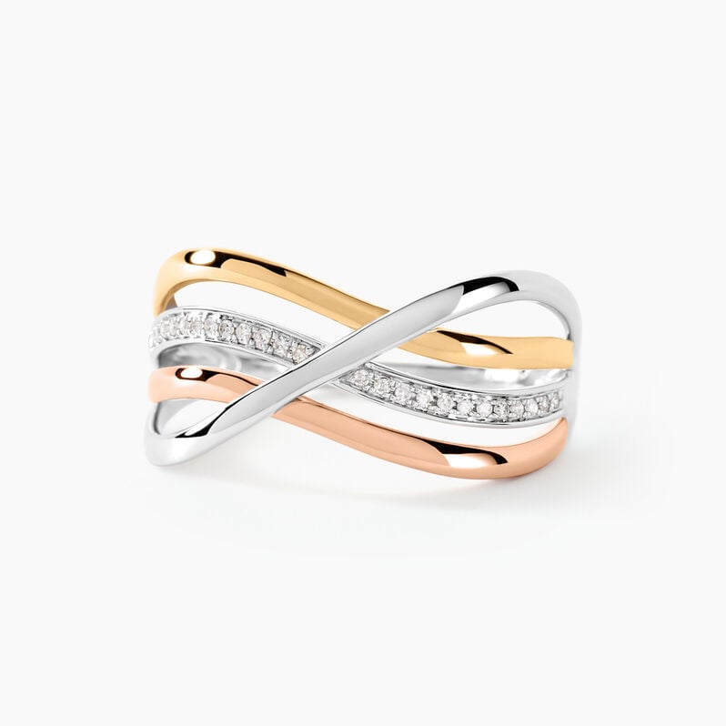 Bague Volya Or Tricolore Diamant - Spannringe Damen | OROVIVO