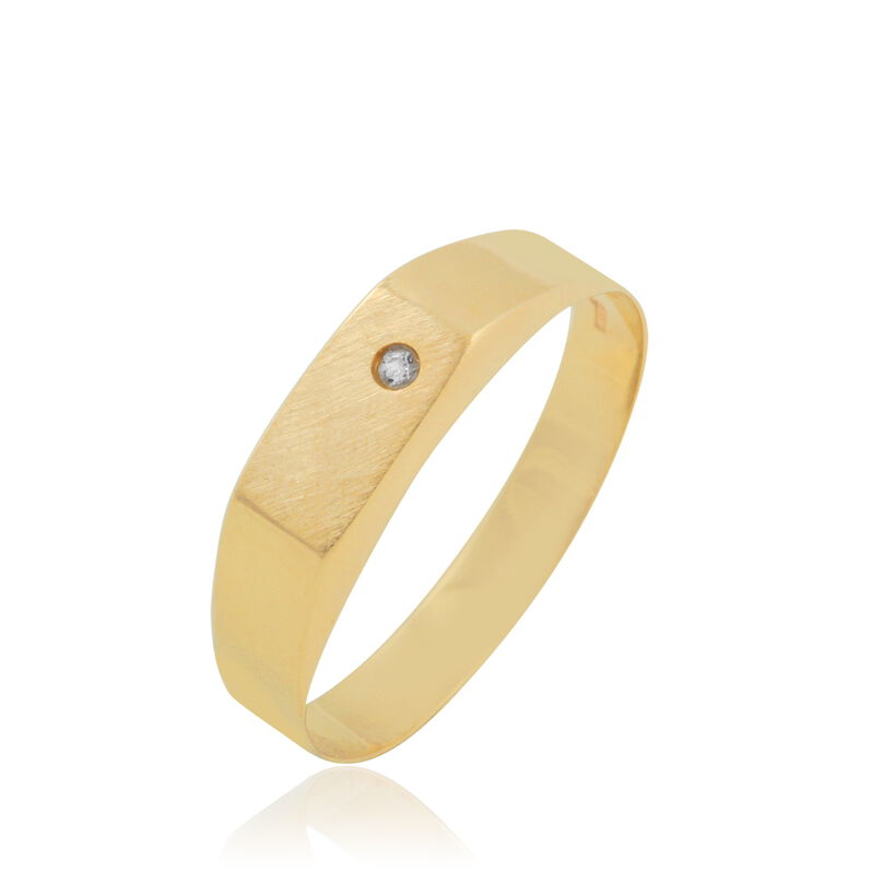 RECTANGLE 02 Herren Siegelring Gold 375 (9 Karat) Zirkonia Weiß 0,01 ct - Verlobungsringe Herren | OROVIVO