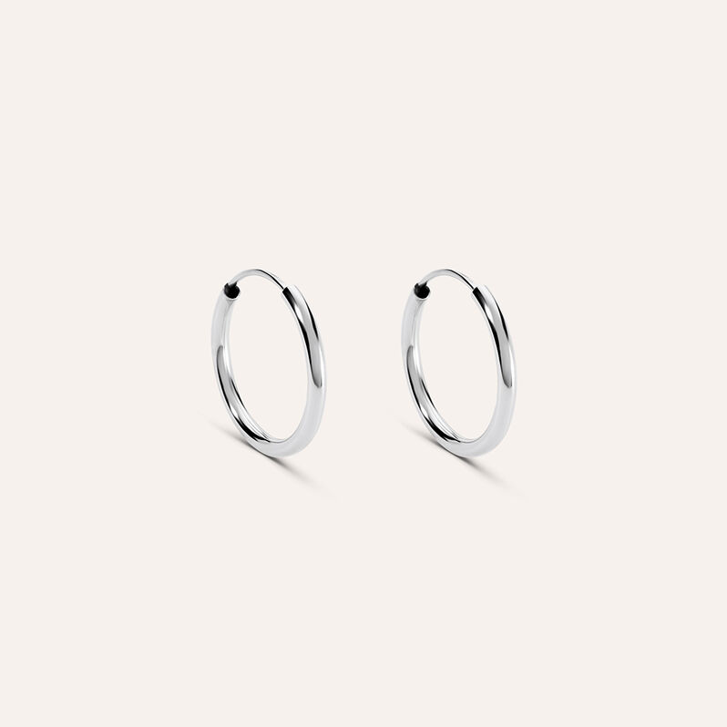 Orecchini A Cerchio Toujours Oro Bianco - Spannringe Damen | OROVIVO