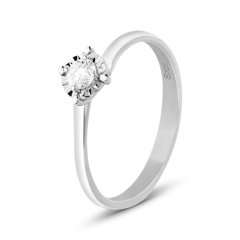 Anello Solitario Valentino Diamotion Oro Bianco Diamante - Spannringe Damen | OROVIVO