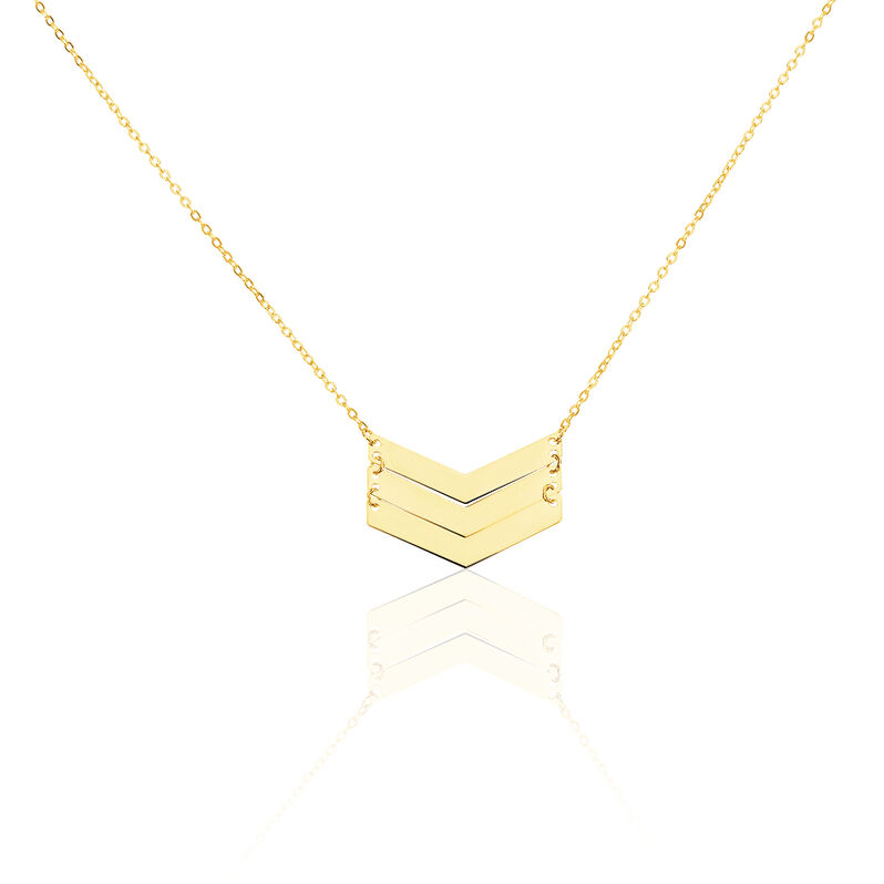 Collier Solena Or Jaune Triple V Pleins - Spannringe Damen | OROVIVO