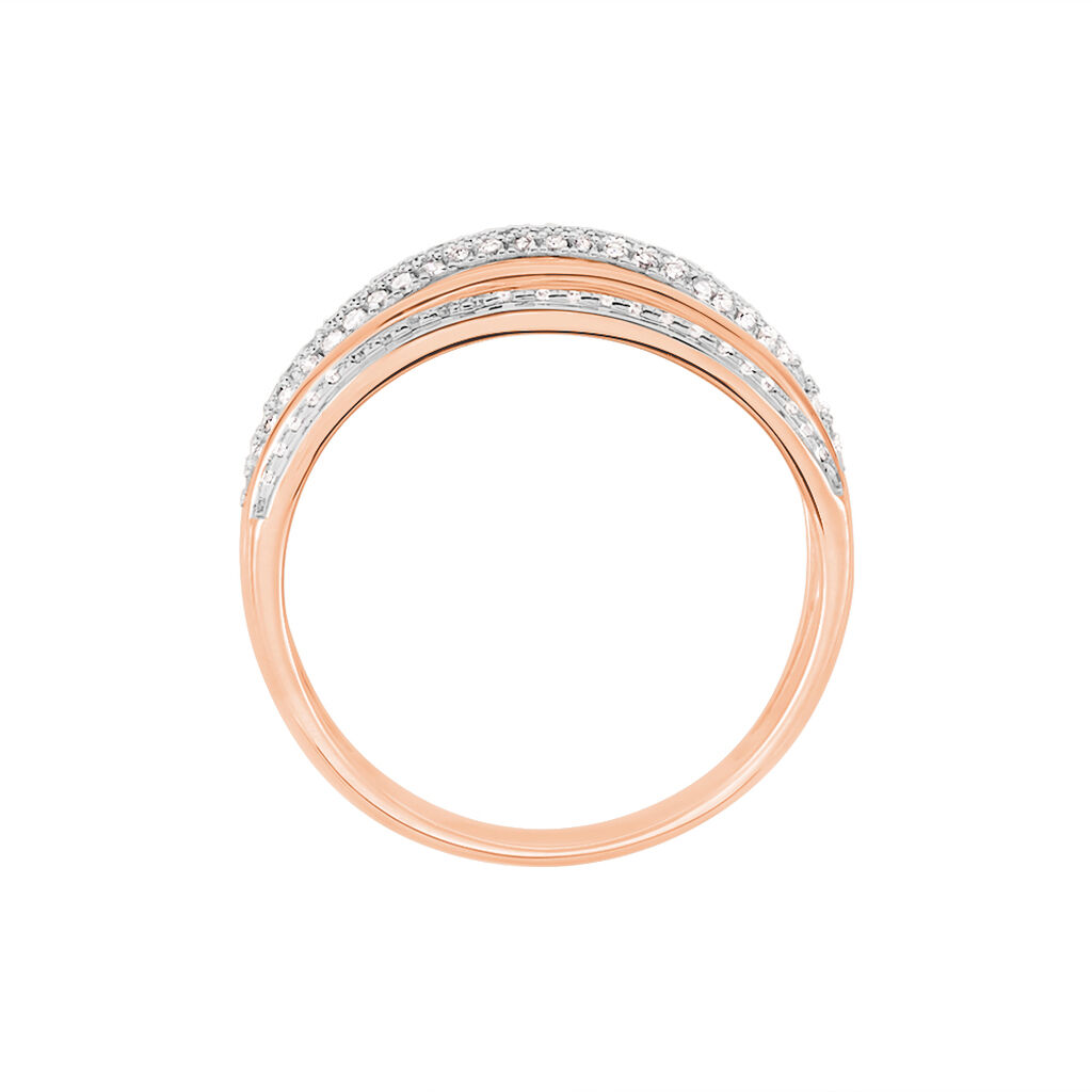 ROSANNA Damen Ring Rosegold 585 (14 Karat) Diamant Wei&szlig; 0,33 ct Barren