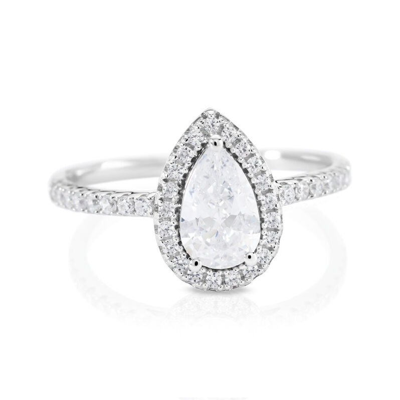 ISOLDE Damen Ring Silber 925 Zirkonia Wei&szlig; 1,35 ct Tropfen - Verlobungsringe Damen | OROVIVO