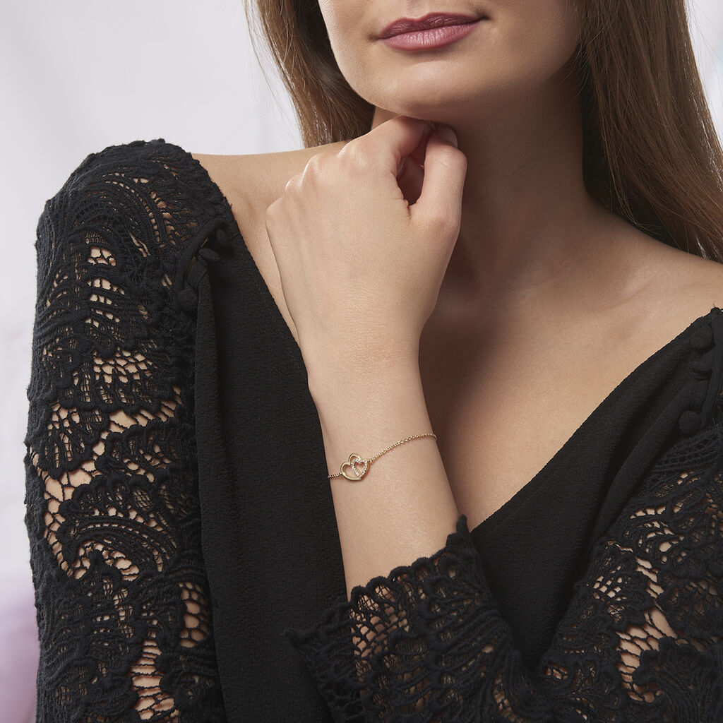 Damen Armband Messing 18 Karat Vergoldet Zirkonia Herz Alexandra - Armbänder Damen | OROVIVO