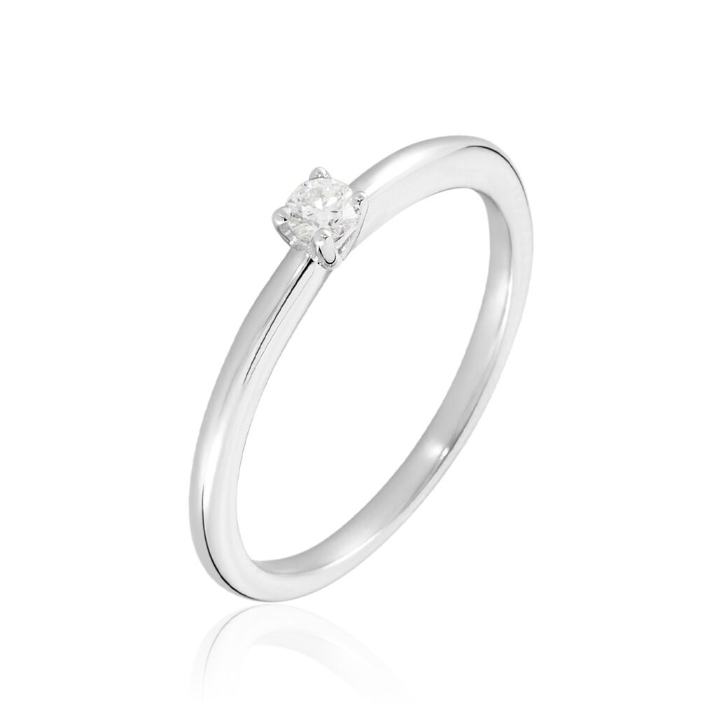 Solitärring Weißgold 585 Diamant 0,1ct Venisen - Solitärringe Damen | OROVIVO