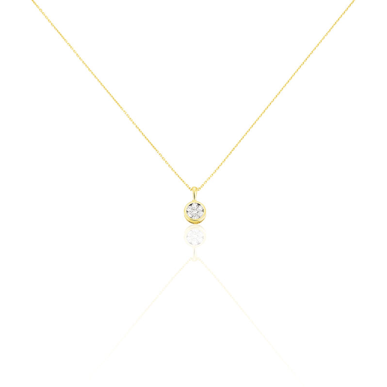 ELINA Damen Collier Gold 585 (14 Karat) Diamant Wei&szlig; 0,06 ct - Halsketten Damen | OROVIVO