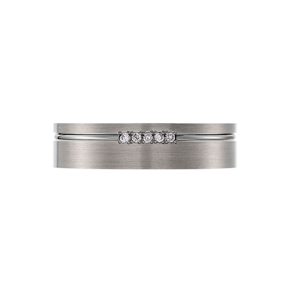  Ring Titan Diamant 0,03ct 5,00mm  - Ringe mit Stein  | OROVIVO