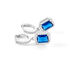 VELOURA Damen Ohrringe Lang Silber 925 Glas Blau 0,26 ct Rechteckig