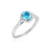 FELI Damen Ring Weißgold 585 (14 Karat) Topas Blau 1,04 ct