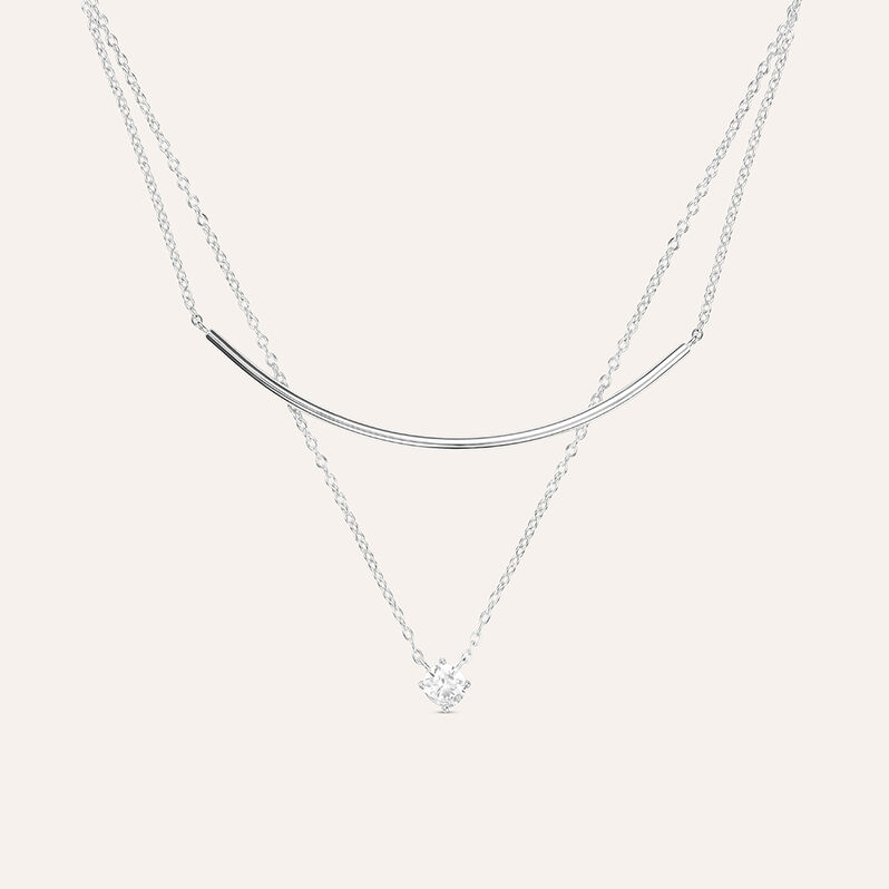 Collana Punto Luce Silver Elegance Argento Rodiato Cubic Zirconia - Spannringe Damen | OROVIVO
