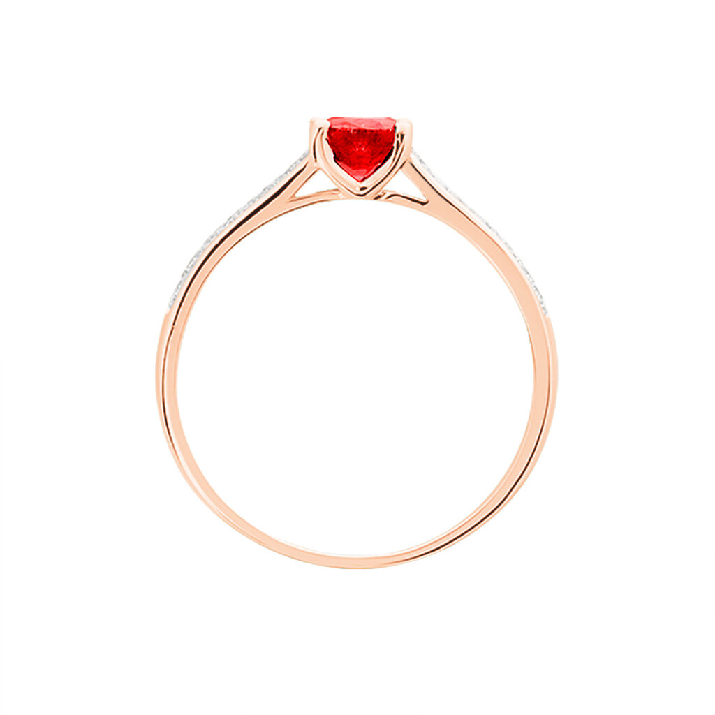 Bague Crista Or Rose Rubis Et Diamant - Spannringe Damen | OROVIVO