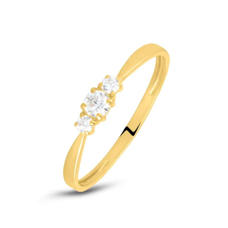 Anello Trilogy Claire Oro Giallo Cubic Zirconia - Spannringe Damen | OROVIVO