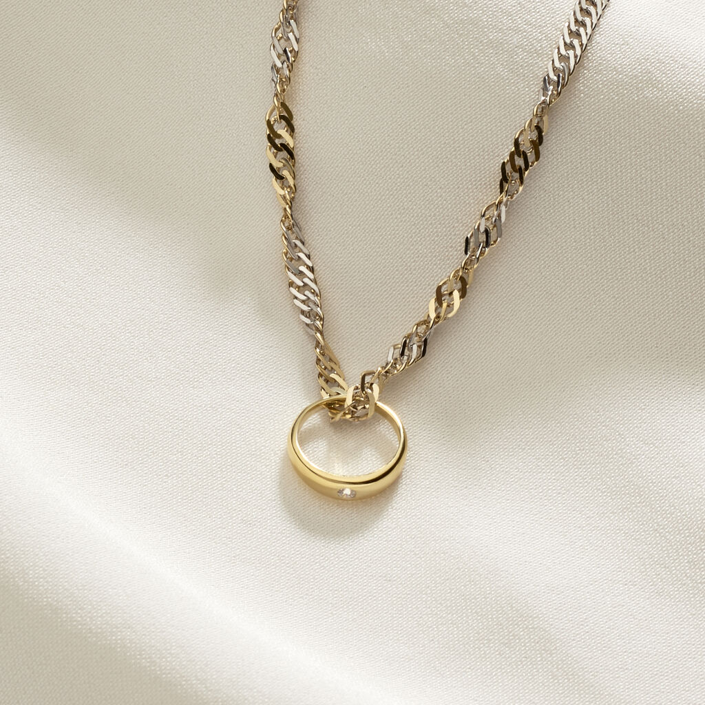 TAUFRING Kinder Anh&auml;nger Gold 333 (8 Karat) Zirkonia Wei&szlig;