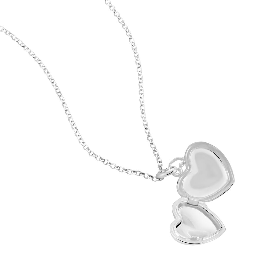 LINDAA Damen Collier Silber 925 Zirkonia Wei&szlig; 0,17 ct Herz