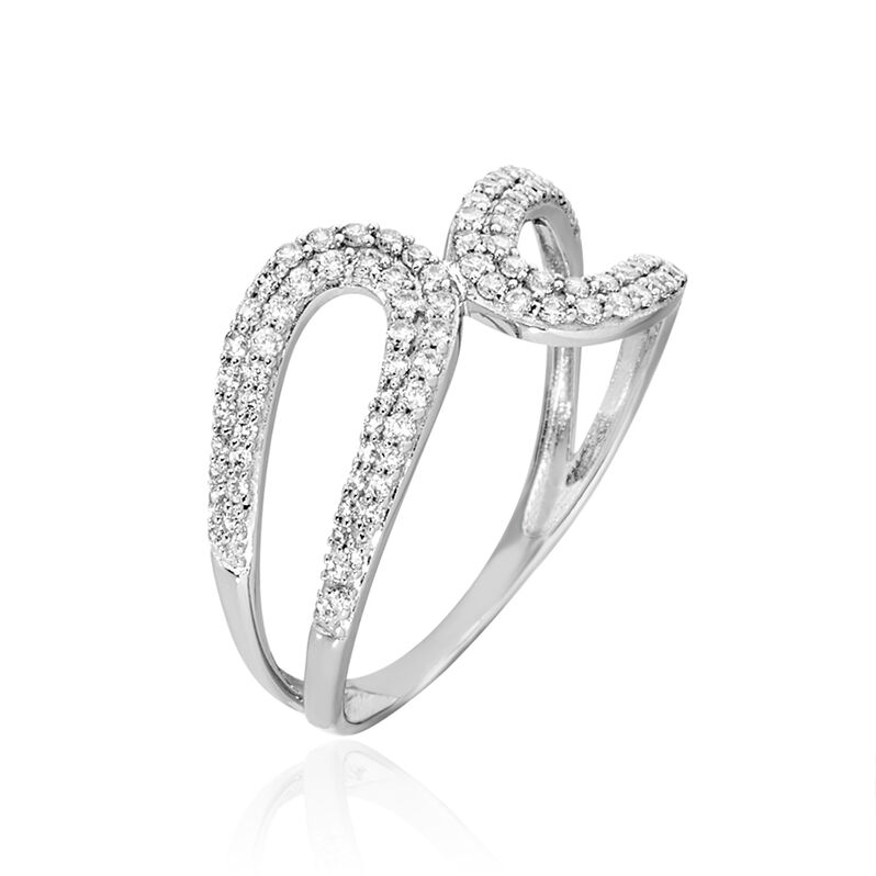 Bague Or Blanc Oxyde De Zirconium - Spannringe Damen | OROVIVO