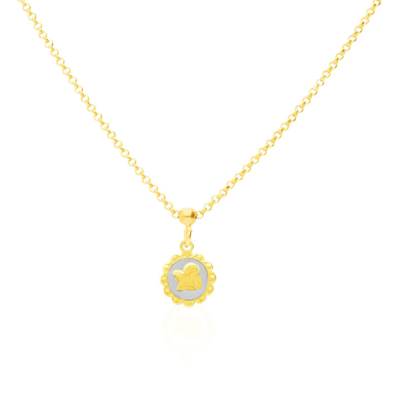 Collana in argento dorato con ciondolo Angelo - Spannringe Damen | OROVIVO