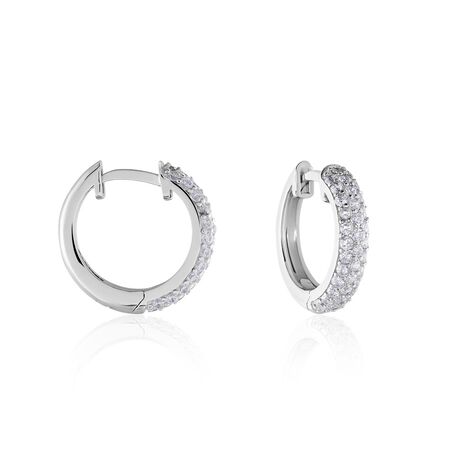 Damen Creolen Silber 925 Zirkonia Mala - Creolen Damen | OROVIVO