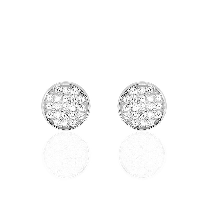 YESIM Damen Ohrstecker Silber 925 Zirkonia Wei&szlig; 0,14 ct Kreis - Ohrstecker Damen | OROVIVO
