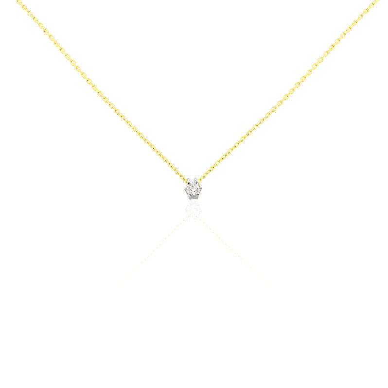 ROME Damen Collier Gold 375 (9 Karat) Diamant Wei&szlig; 0,1 ct - Halsketten Damen | OROVIVO