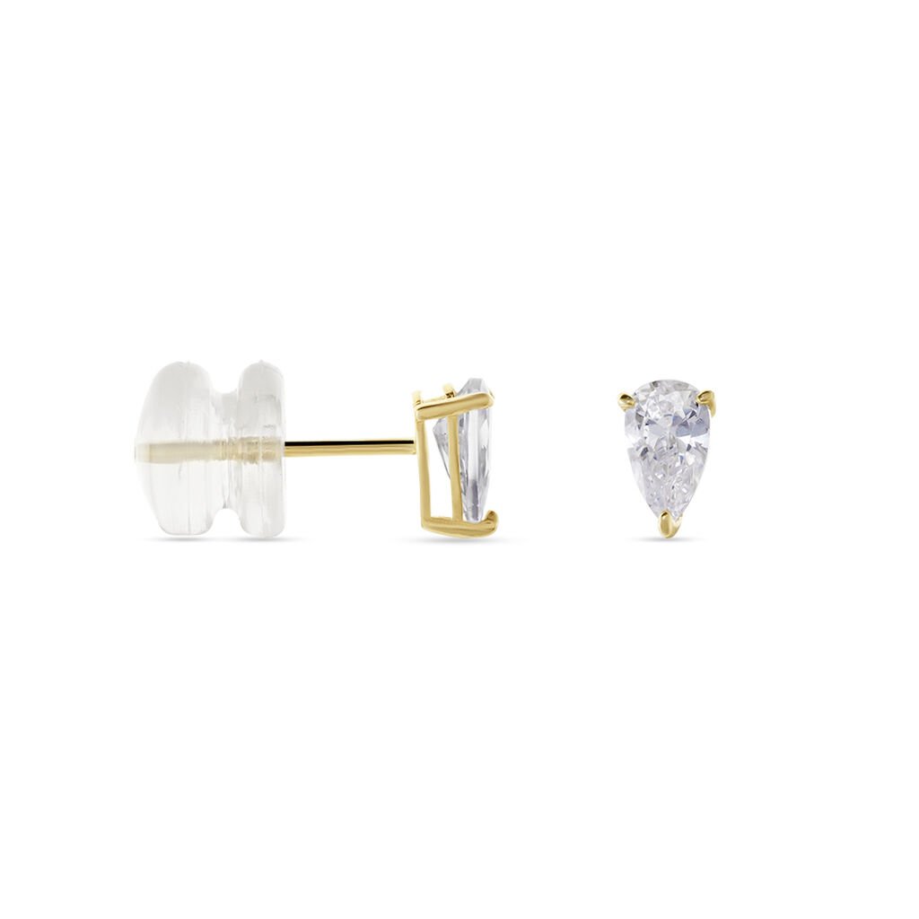 Damen Ohrstecker Gold 375 (9 Karat) Zirkonia Wei&szlig; 0,74 ct