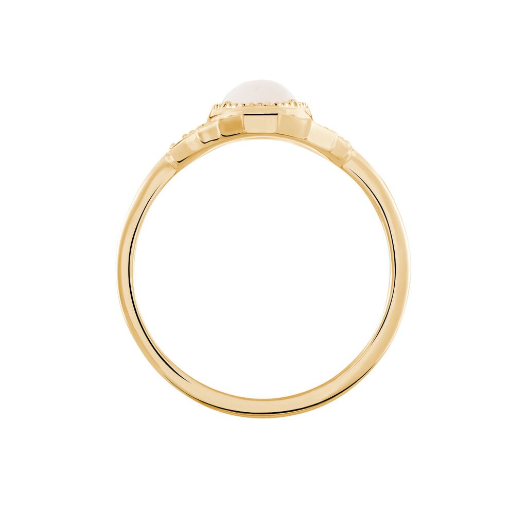 Bague Plaque Or Linna Ovale Pierre De Lune - Spannringe Damen | OROVIVO
