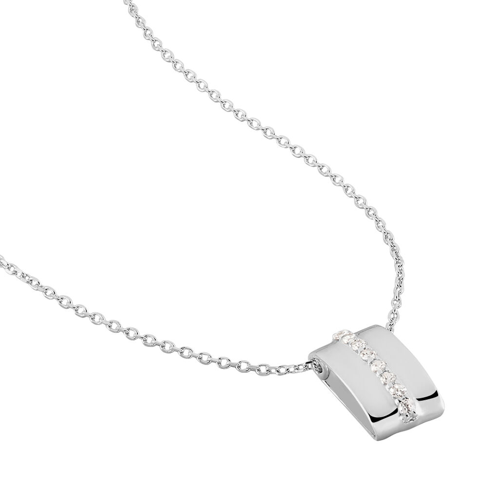 KATIANA Damen Collier Wei&szlig;gold 375 (9 Karat) Zirkonia Wei&szlig; 0,13 ct