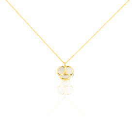 Damen Halskette Gold 375 Perlmutt Blume - Ketten mit Anhänger  | OROVIVO