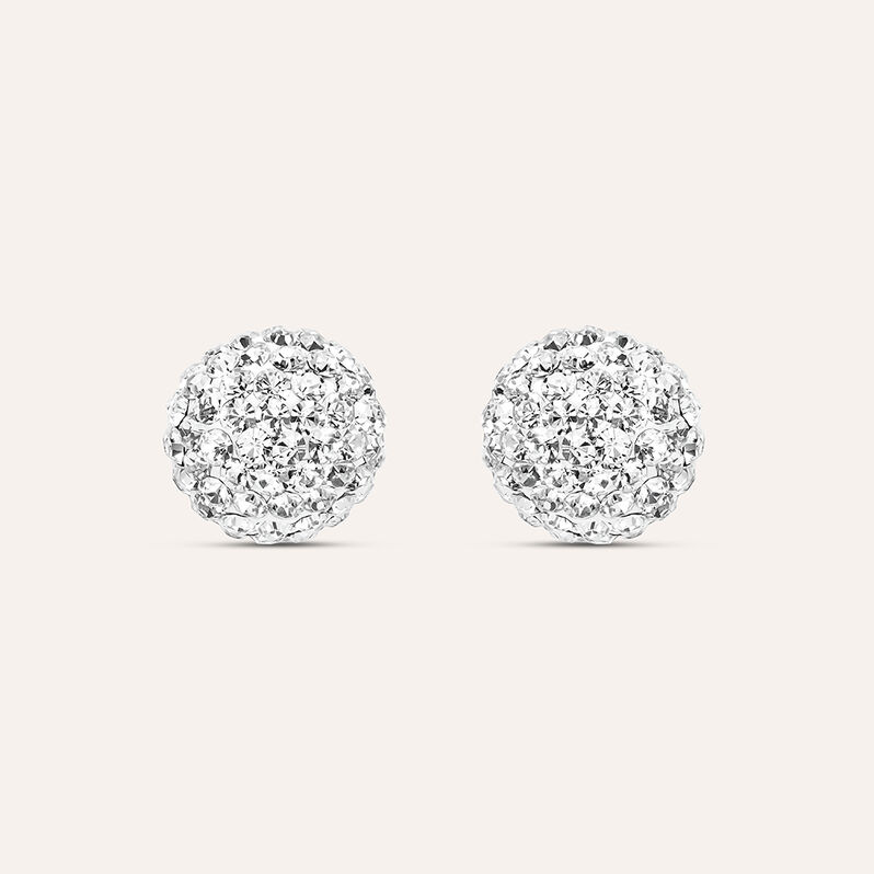 Orecchini Lobo Crystal Gold Oro Bianco Cristallo - Spannringe Damen | OROVIVO