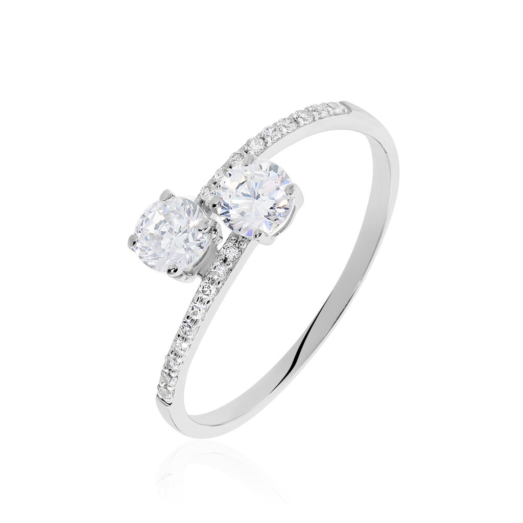 Bague Arista Or Blanc Oxyde De Zirconium - Spannringe Damen | OROVIVO