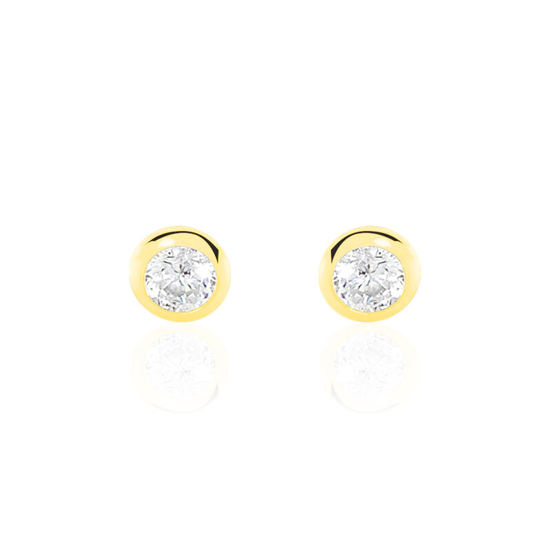 DARINA ZARGE Damen Ohrstecker Gold 375 (9 Karat) Zirkonia Wei&szlig; 0,42 ct - Ohrstecker Damen | OROVIVO