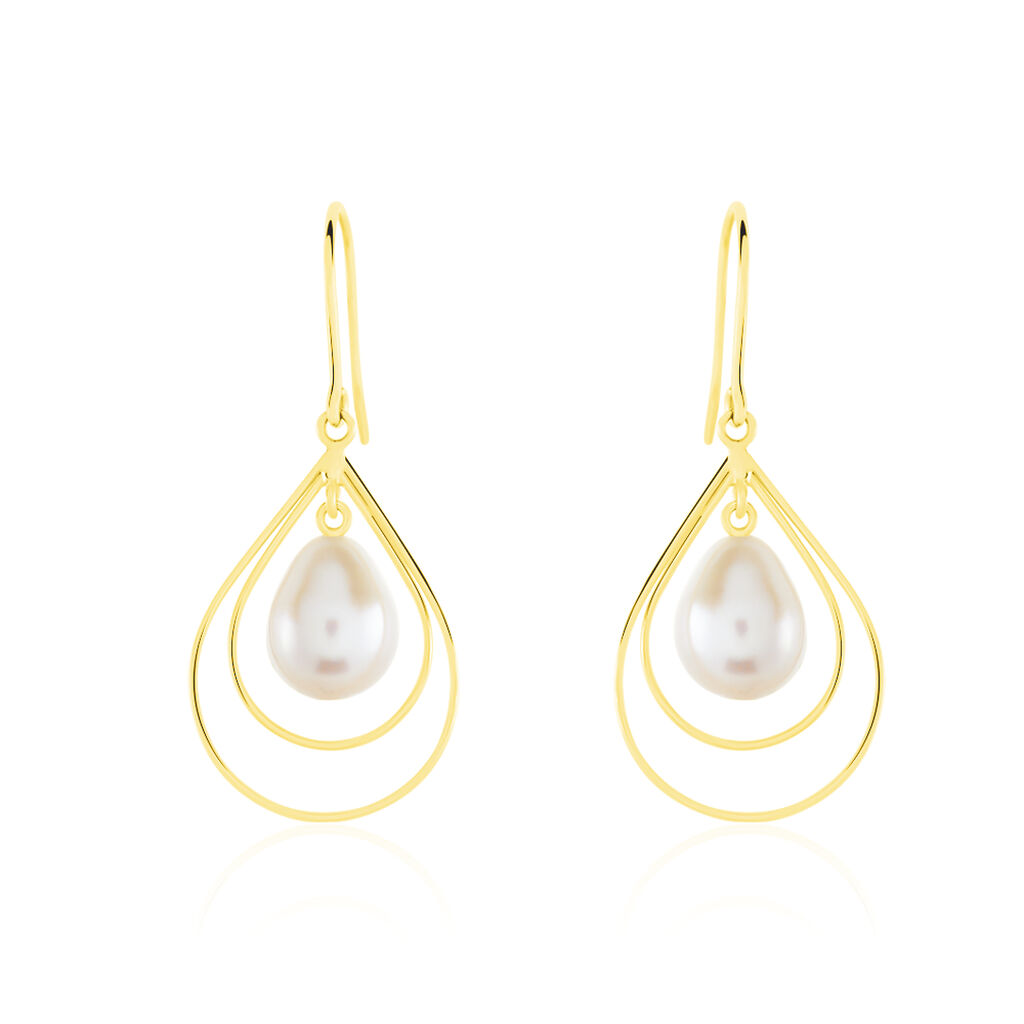 Boucles D'oreilles Pendantes Martyna Or Jaune Perle De Culture - Spannringe Damen | OROVIVO