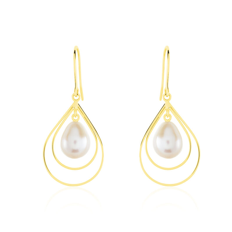Boucles D'oreilles Pendantes Martyna Or Jaune Perle De Culture - Spannringe Damen | OROVIVO