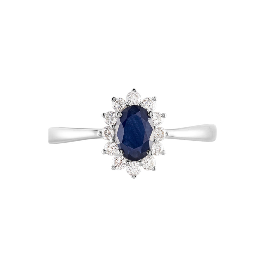 Damen Ring Weißgold 375 Saphir 0,74ct Kate  - Ringe mit Stein Damen | OROVIVO