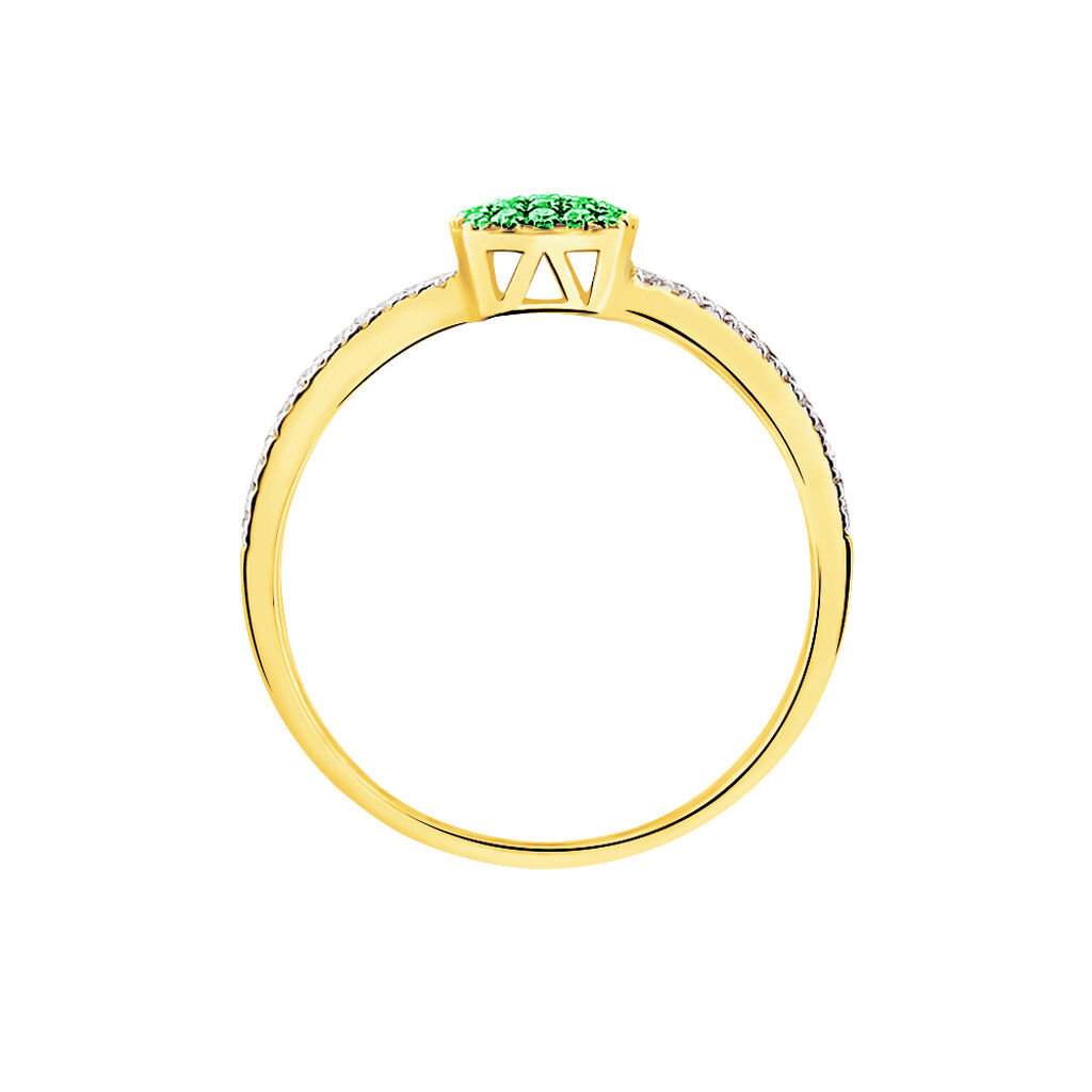 Bague Aude Or Jaune Grenat Et Diamant - Spannringe Damen | OROVIVO