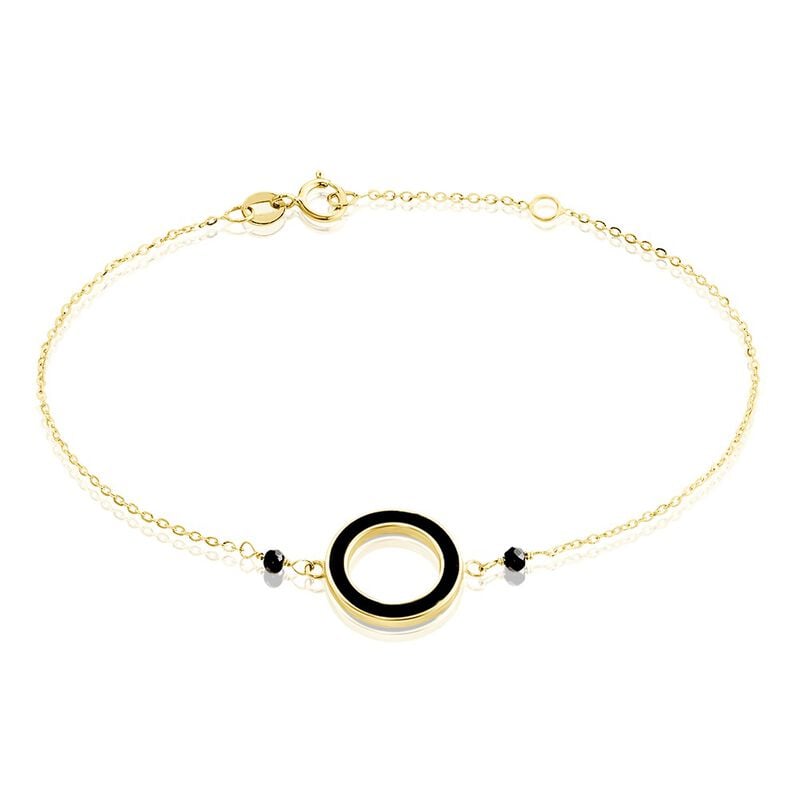 Bracelet Ponya Or Jaune Onyx Spinelle - Spannringe Damen | OROVIVO