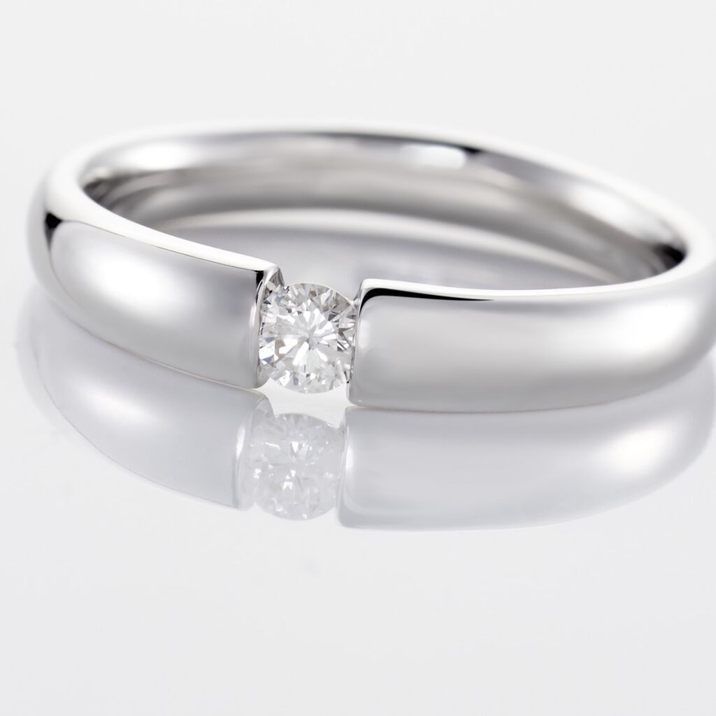 Damen Ring Weißgold 375 Diamant 0,1ct Lisboa  - Verlobungsringe Damen | OROVIVO