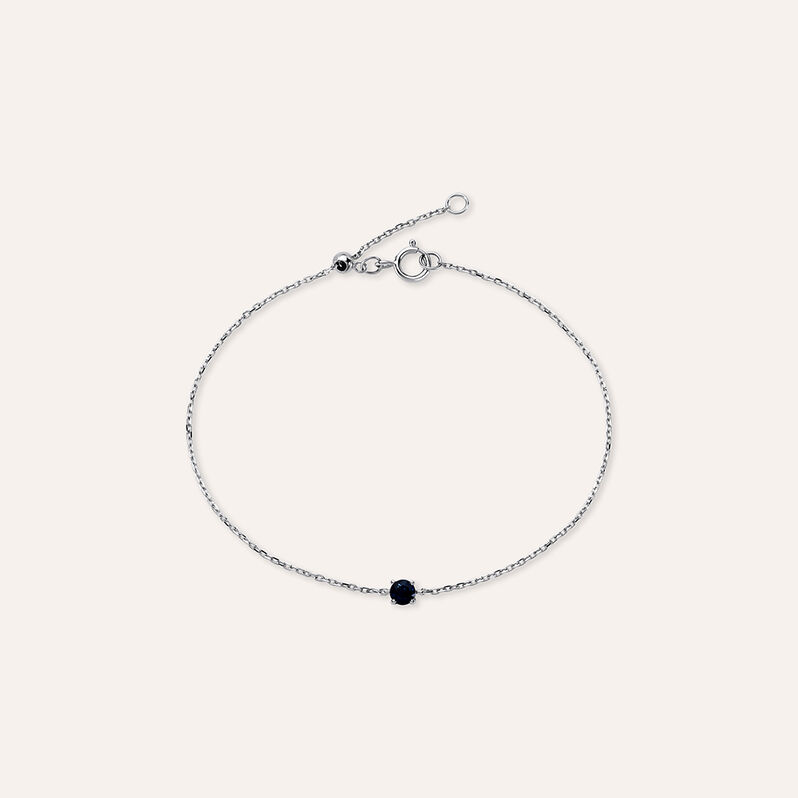 Bracciale Punto Luce Charlotte Oro Bianco Zaffiro - Spannringe Damen | OROVIVO